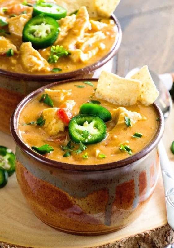 <p>Julie's Eats and Treats</p><p>Creamy ranch and chicken soup. Need we say more?</p><p><strong>Get the recipe: <a href="https://www.julieseatsandtreats.com/slow-cooker-king-ranch-chicken-soup/" rel="nofollow noopener" target="_blank" data-ylk="slk:Crock Pot King Ranch Chicken Soup;elm:context_link;itc:0;sec:content-canvas" class="link ">Crock Pot King Ranch Chicken Soup</a></strong></p>