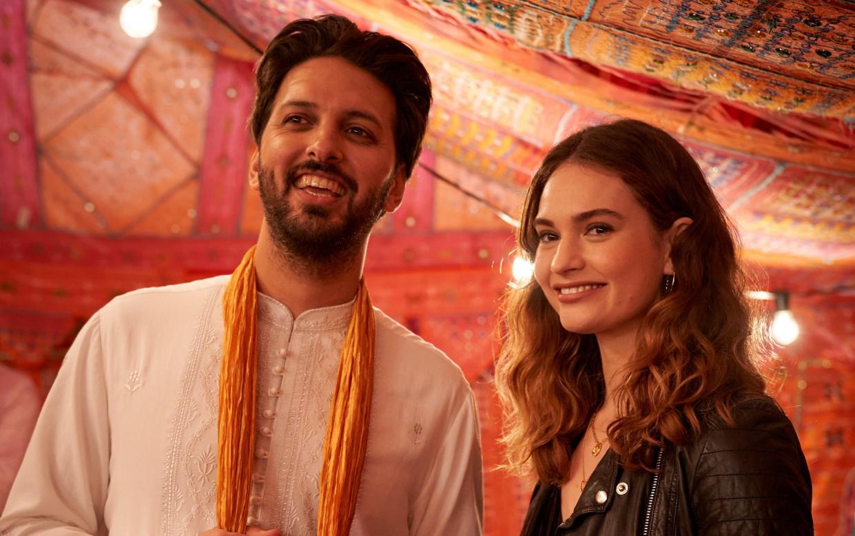 Shazad Latif and Lily James in What's Love Got to Do with It? - Robert Viglasky