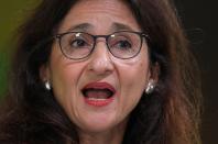 FILE PHOTO: Bank of England Deputy Governor Minouche Shafik delivers a speech at a financial markets event in the City of London, in London, Britain