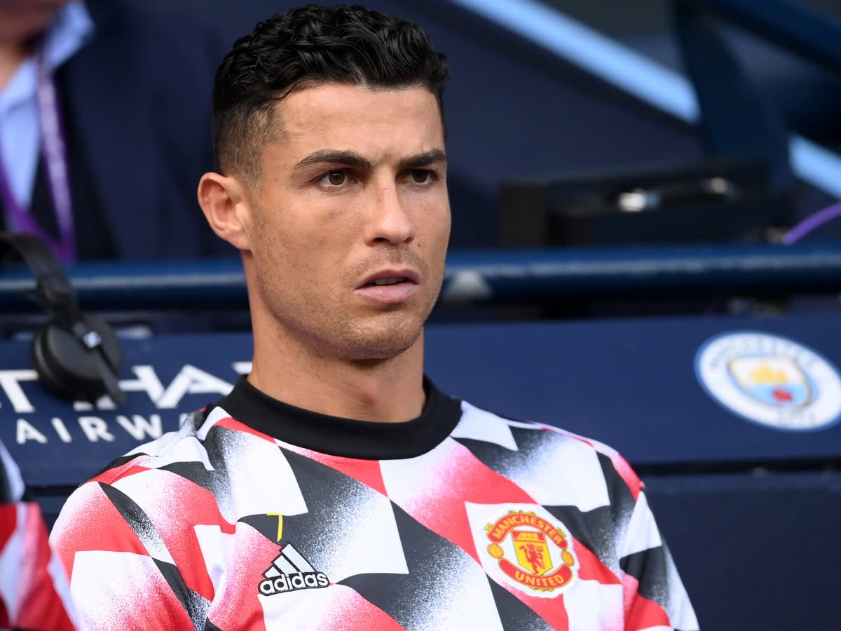 Manchester United striker Cristiano Ronaldo was an unused substitute against Manchester City (Getty Images)