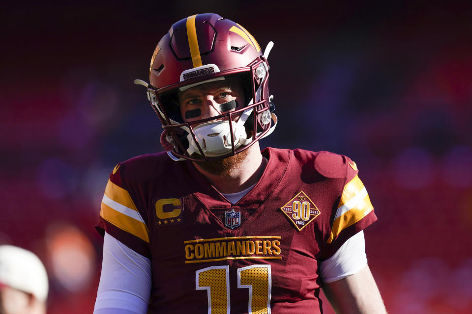 Washington Commanders quarterback Carson Wentz