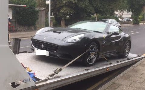 The black Ferrari California is worth at least £250,000 - Metropolitan Police