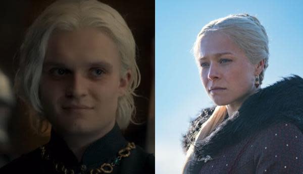 Tom Glynn-Carney como Aegon Targaryen y Emma D'Arcy como Rhaenyra Targaryen