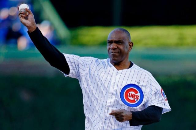 Miami Marlins coach Andre Dawson (8) during game against the New