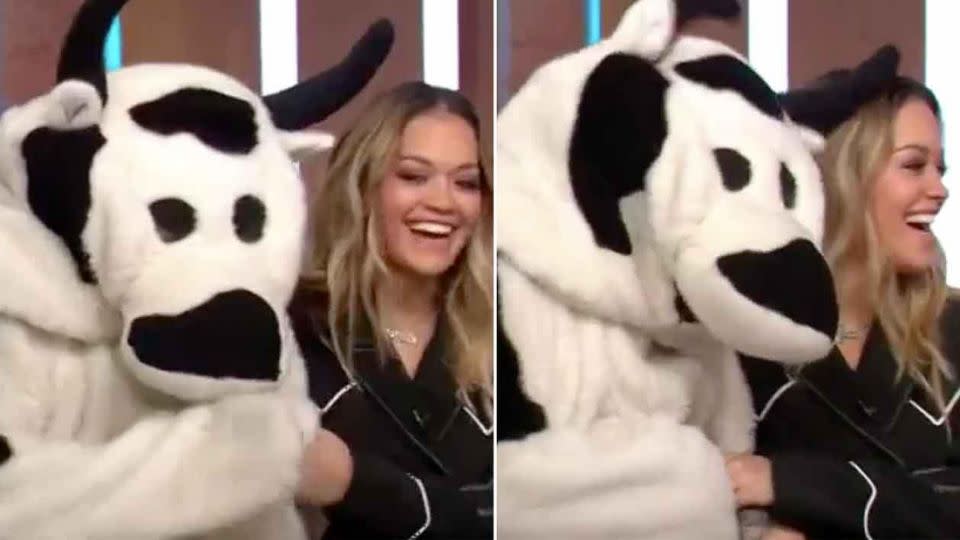 Rita Ora and the Cash Cow looked like they were best pals on Sunrise. Source: Seven