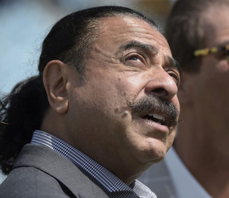 Jaguars owner Shad Khan met with his team on Monday (AP)