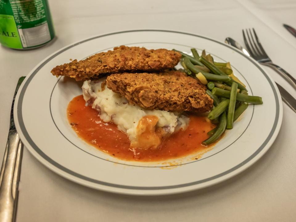 chicken breast on amtrak dining car