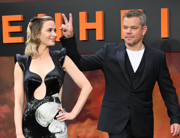 Emily Blunt and Matt Damon at the Oppenheimer premiere