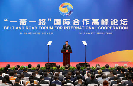 FILE PHOTO: Chinese President Xi Jinping attends a news conference at the end of the Belt and Road Forum in Beijing, China May 15, 2017. REUTERS/Jason Lee/File Photo