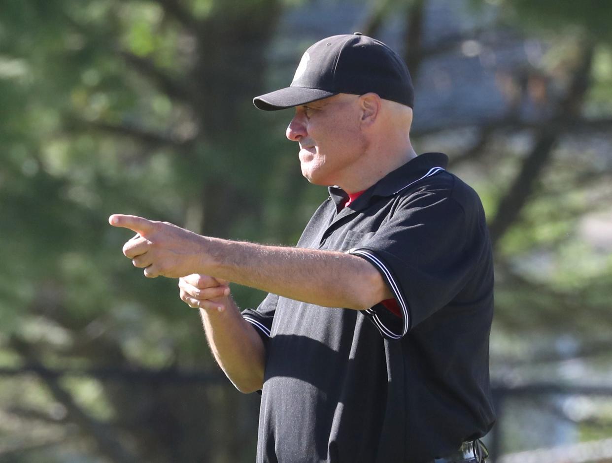 Umpire Lou Gaudio during Class A quarterfinal playoff game at Eastchester May 18, 2022.