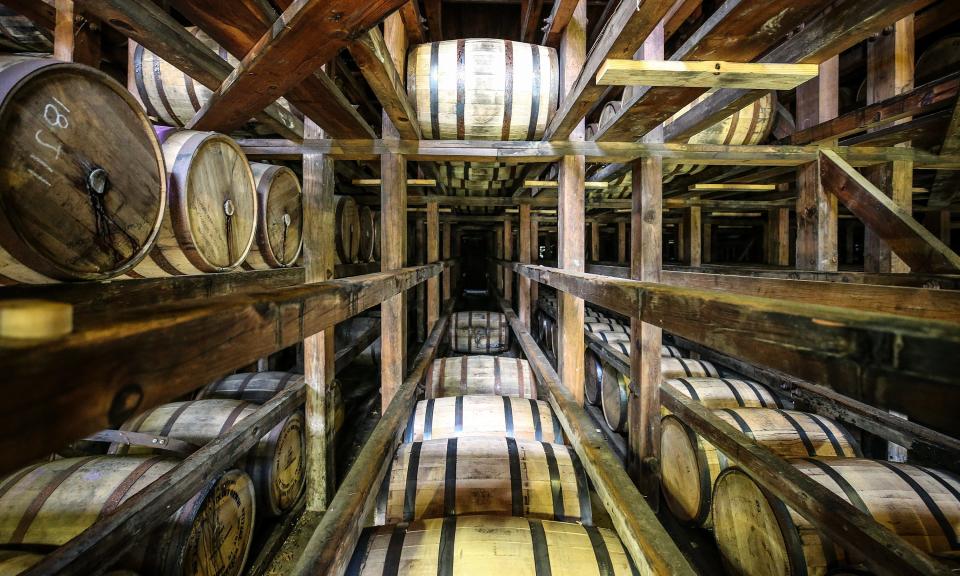 Inside one of the rick houses at the Stitzel-Weller Distillery in Shively on Tuesday, August 29, 2023