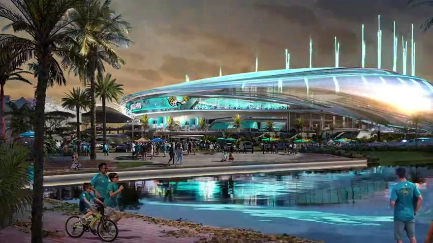 The Jacksonville Jaguars revealed their "stadium of the future," the team's plans for extensive renovations to their current home, TIAA Bank Field.