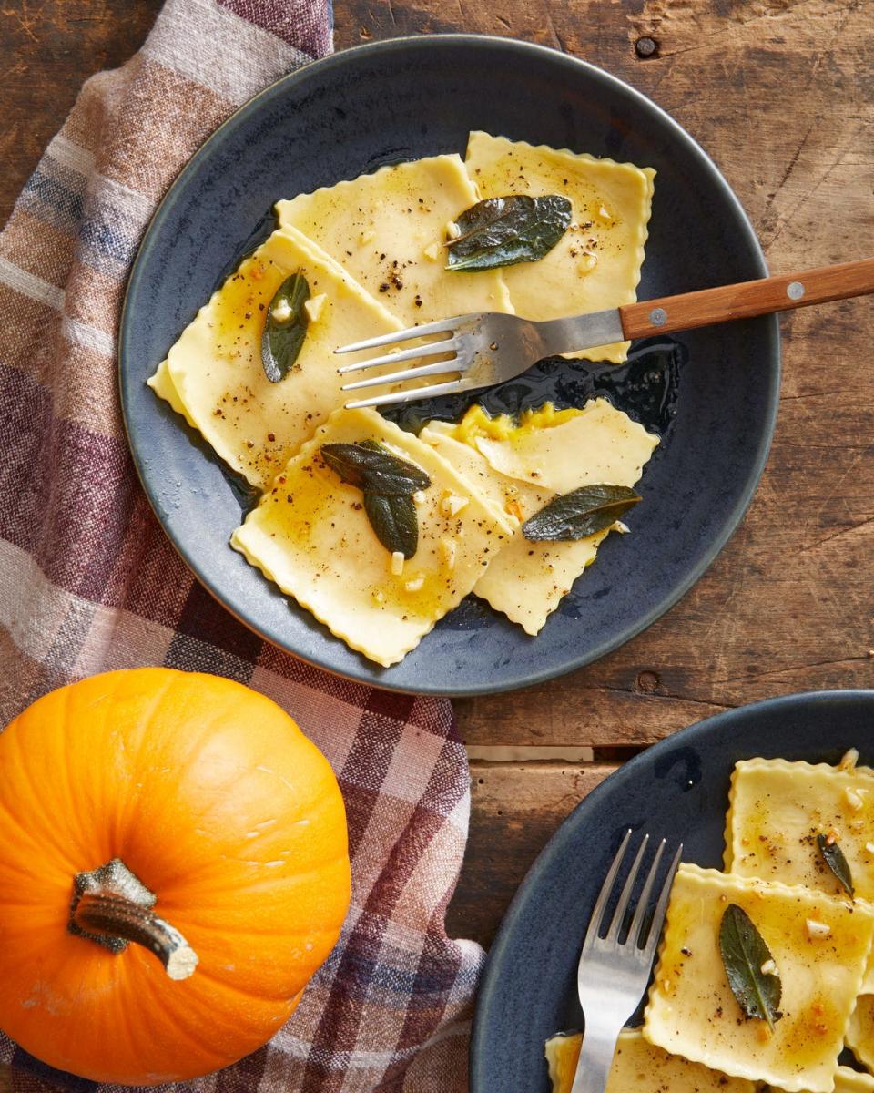 pumpkin gorgonzola ravioli