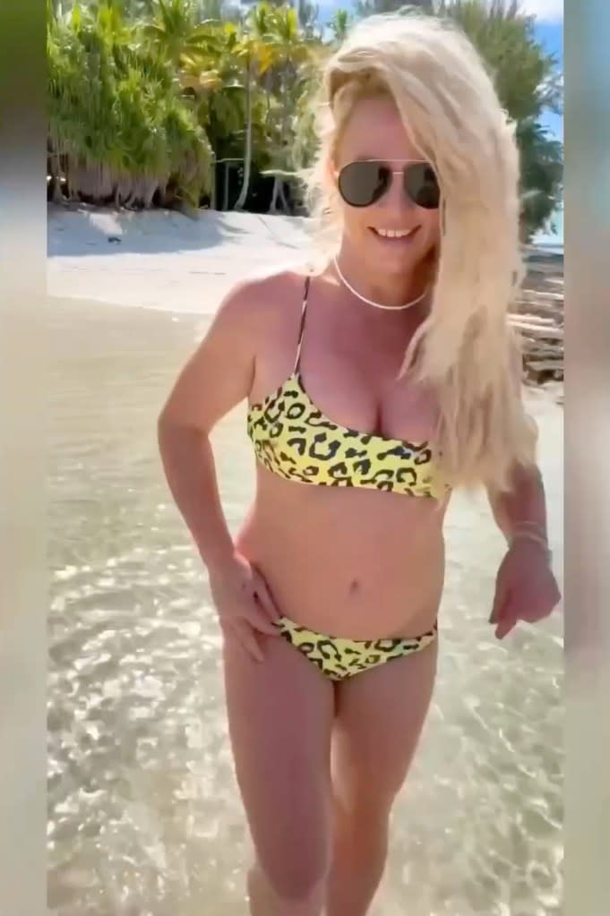 She also claimed she was not allowed to drive a boat while on vacay. Britney Spears/Instagram