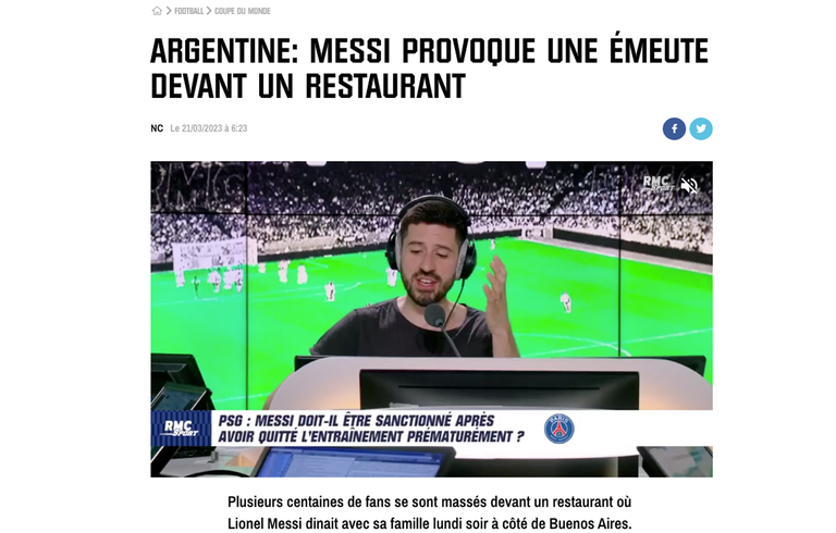 Así reflejaron los medio del mundo la salida de Messi a un restaurant de Palermo