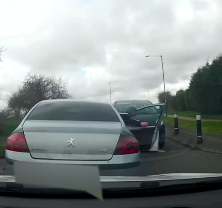 Callum Taylor crashed head-on with a black Picasso as he tried to force his way through a one-way road across a bridge. (SWNS)