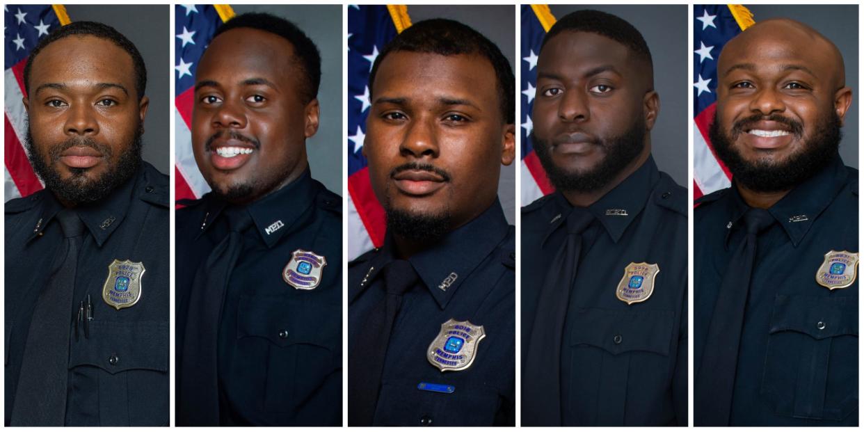 The Memphis police officers Demetrius Haley, Tadarrius Bean, Justin Smith, Emmitt Martin III, and Desmond Mills Jr.