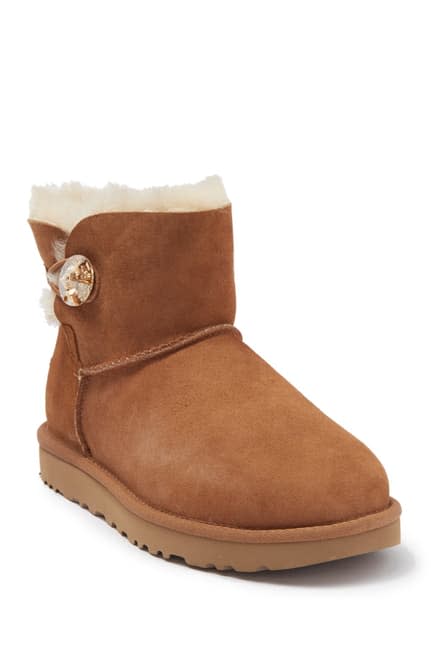 UGG Mini Bailey Button Bling Genuine Shearling Boot