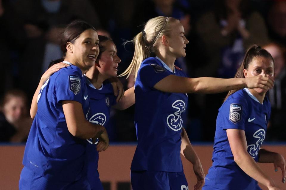 Sam Kerr’s winner with four minutes remaining earned a huge three points for Chelsea  (Getty Images)