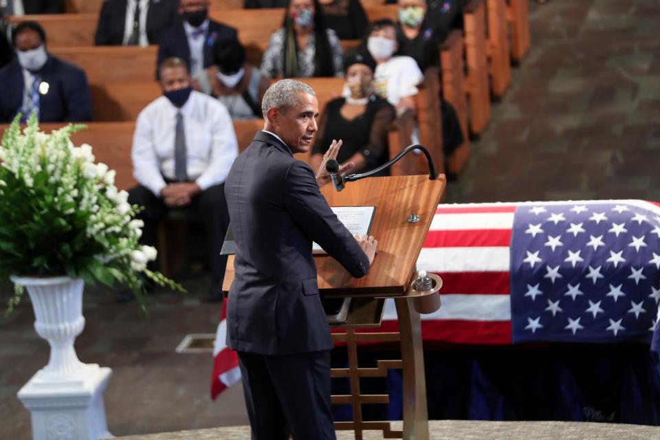 Barack Obama delivers the eulogy at John Lewis's funeral: Getty Images