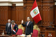 Vice President Martin Vizcarra is sworn in as President at the Peruvian congress building in Lima, Peru, March 23, 2018. REUTERS/Mariana Bazo