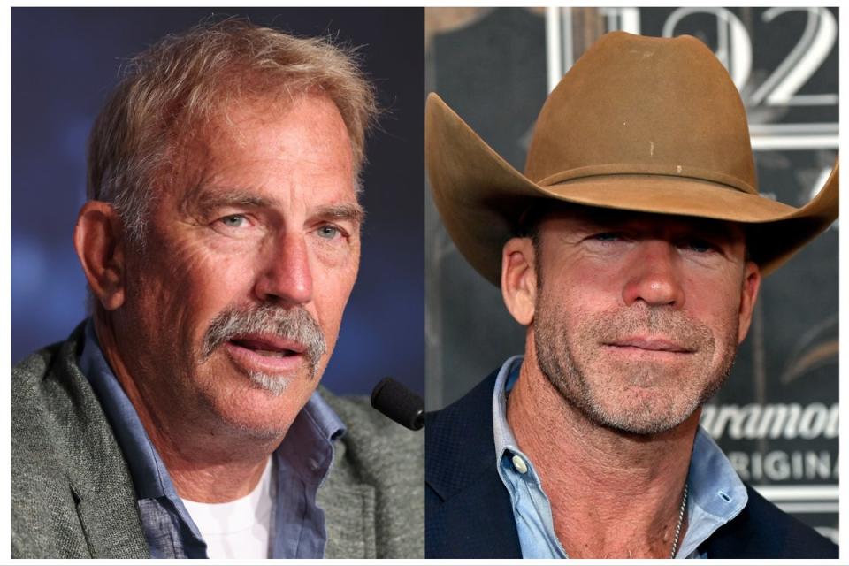Kevin Costner (left) and ‘Yellowstone’ creator Taylor Sheridan have traded barbs over the years (Getty)