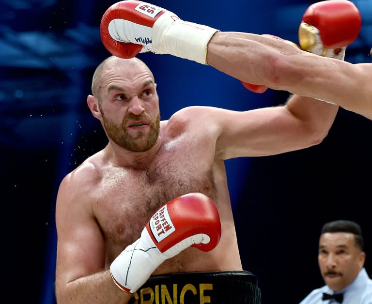 Britain's Tyson Fury, pictured in November, has exchanged insults with his countryman and rival Anthony Joshua