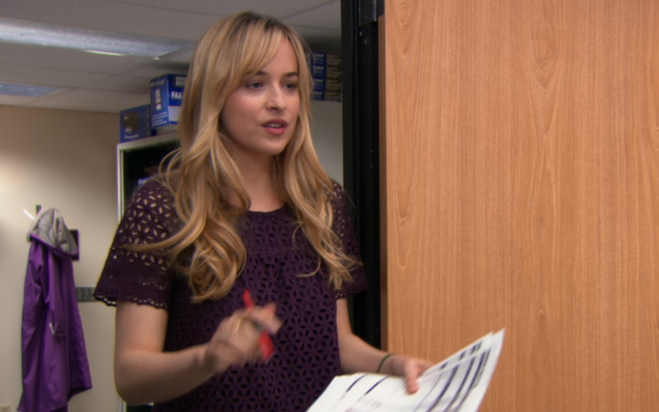 Dakota Johnson played accountant Kevin’s replacement in the final episode (NBC/The Office)