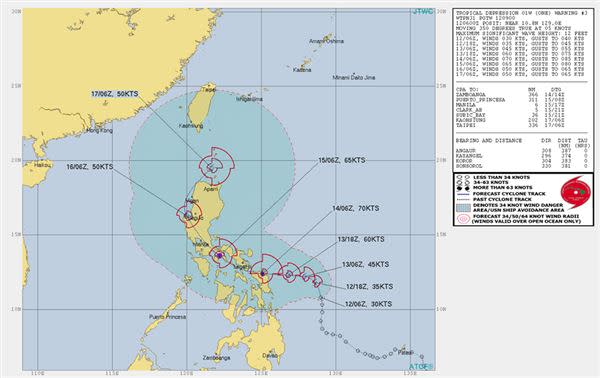 準黃蜂最新路徑（圖／翻攝自台灣颱風論壇｜天氣特急）