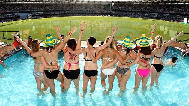 Fans lap up new Gabba pool.