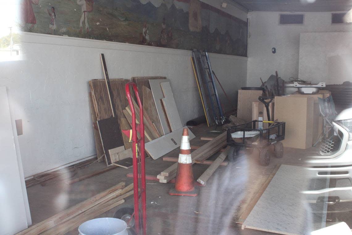 A peek inside the former Mexican restaurant shows more work being done.