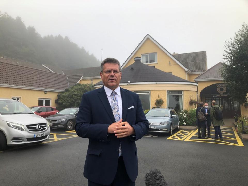 Maros Sefcovic said he wanted to find out what the ‘concrete problems’ are with the NI Protocol (Jonathan McCambridge/PA)