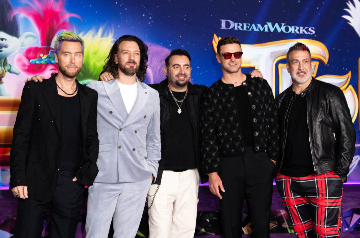 Justin Timberlake Reunites With *NSYNC at ‘Trolls Band Together’ Premiere