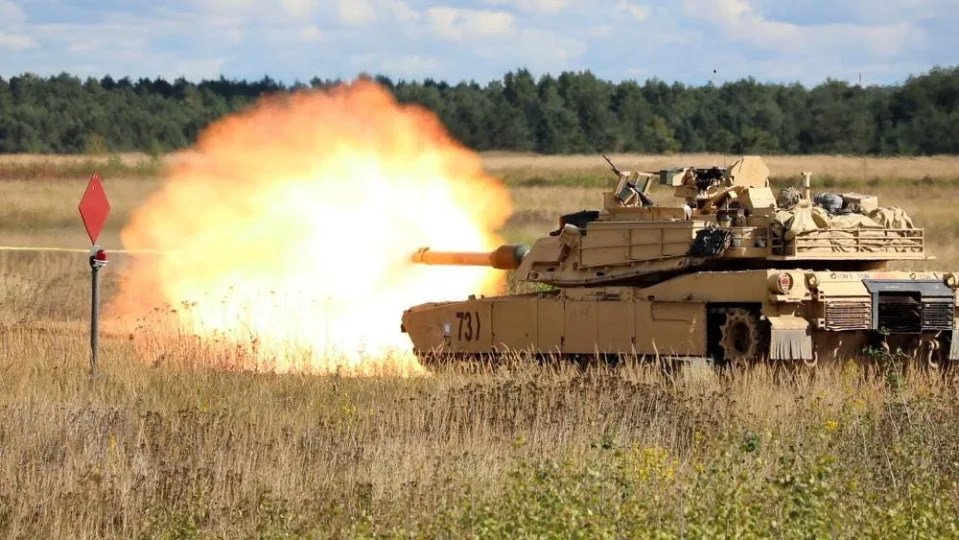 US Army troopers assigned to 3rd Armored Brigade Combat Team, 1st Cavalry Division fire the M1A2 SEPV3 Main Battle Tanks as part of gunnery qualification, Sept. 22, 2022, on Mielno Tank Range, Drawsko Pomorskie Training Area, Poland.