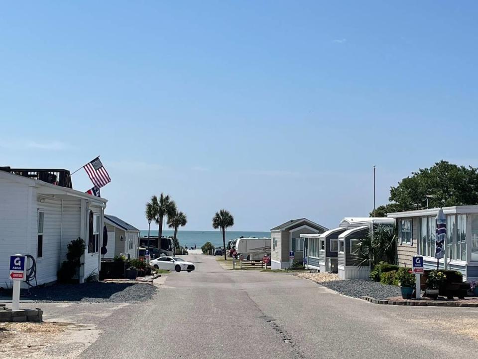 Apache Family Campground and Pier in Myrtle Beach is one of the locations for the new movie, “The Grand Strand,” which will be filmed in the city. The campground has rows of trailers and RVs along the ocean.