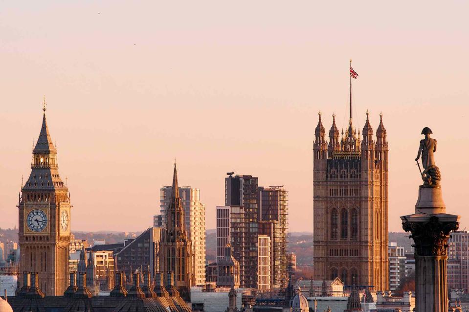 <p>Gary Yeowell/Getty Images</p> The London skyline with Westminster, Big Ben and Nelson