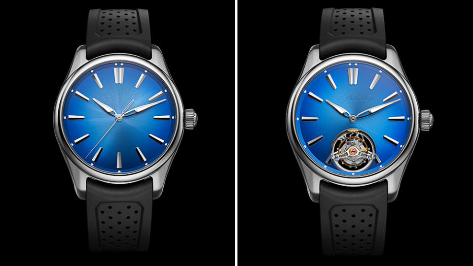 H. Moser & Cie Pioneer Tourbillion Arctic Blue and Pioneer Centre Seconds Arctic Blue