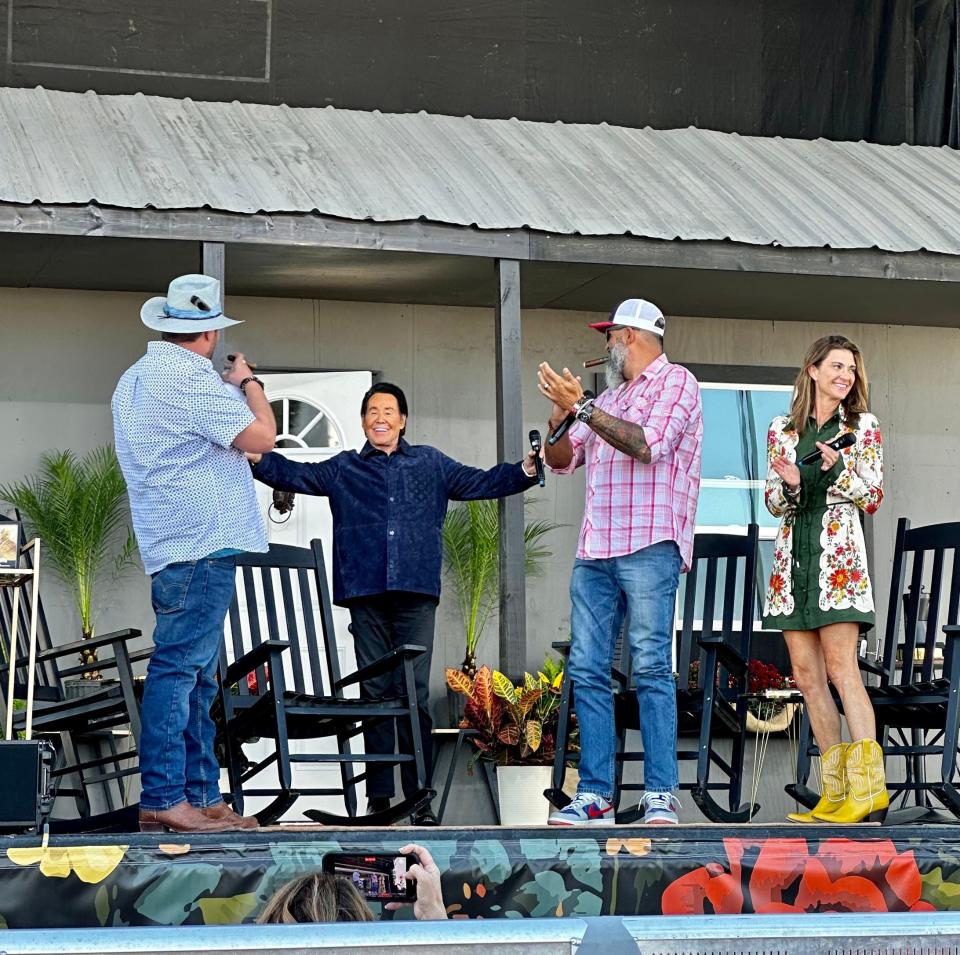 Wayne Newton, center, joins the Smokin’ and Sippin’ panel following his performance Friday, Sept. 15, 2023, at Bourbon & Beyond.