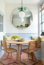 <p>Not much bigger than an alcove, a banquette makes the best possible use of space in this compact dining area. The low window is accommodate, and provides plenty of natural light and a lush view.</p><p>Pictured: A room from a project by <a href="https://www.instagram.com/lizziegreen.co/" rel="nofollow noopener" target="_blank" data-ylk="slk:Lizzie Green;elm:context_link;itc:0;sec:content-canvas" class="link ">Lizzie Green</a></p><p><strong>• Read more: <a href="https://www.housebeautiful.com/uk/decorate/a35901813/alcove-ideas/" rel="nofollow noopener" target="_blank" data-ylk="slk:Alcove ideas to help you maximise every inch of space;elm:context_link;itc:0;sec:content-canvas" class="link ">Alcove ideas to help you maximise every inch of space</a></strong></p>