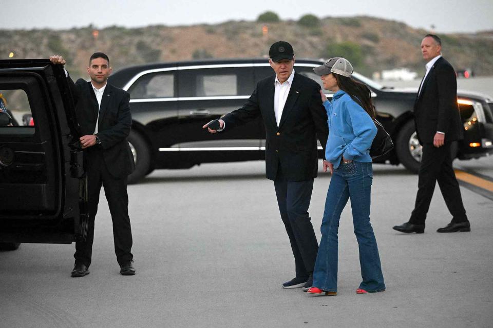 <p>MANDEL NGAN/AFP via Getty</p> President Joe Biden and his daughter Ashley arrive in Los Angeles, Calif. on 15 June, 2024