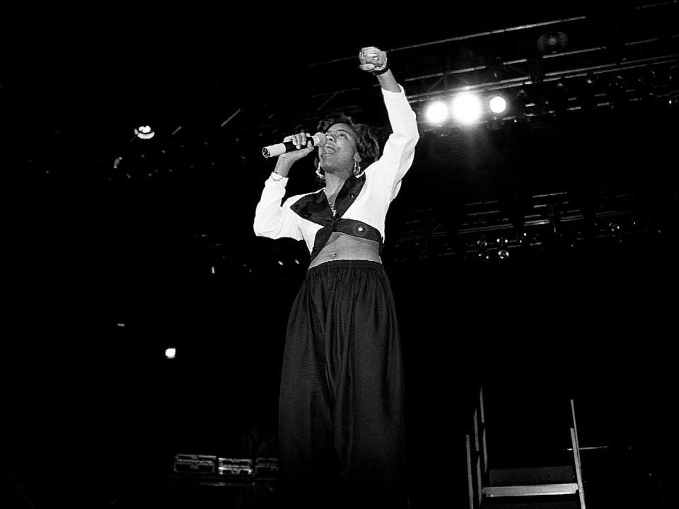 Rapper MC Lyte performs at the U.I.C. Pavilion in Chicago, Illinois in November 1989.
