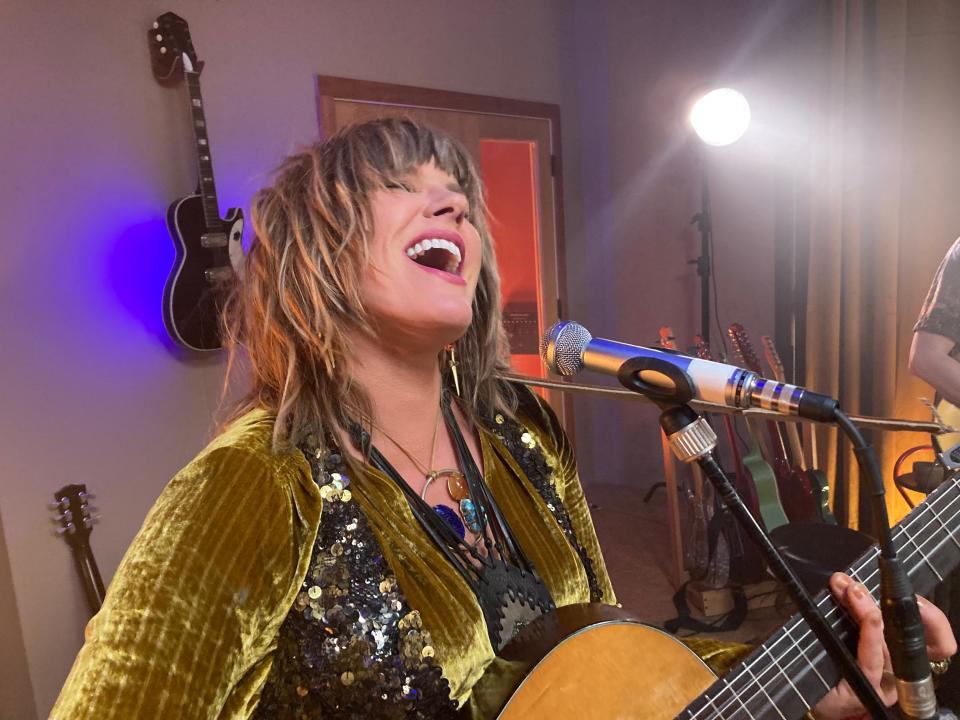 Vermont musician Grace Potter records a video May 24, 2023 at her home studio in Moretown.