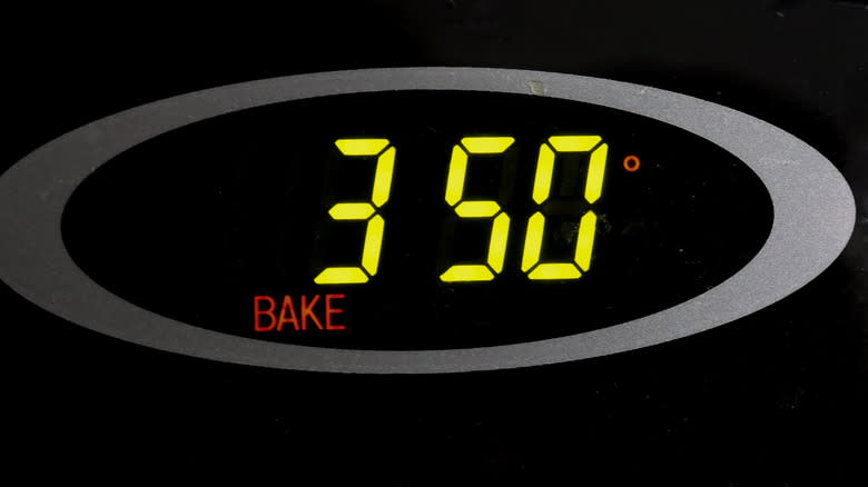 oven preheat setting display