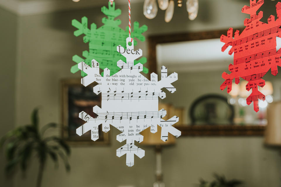 Make paper snowflakes out of your favorite holiday music. 