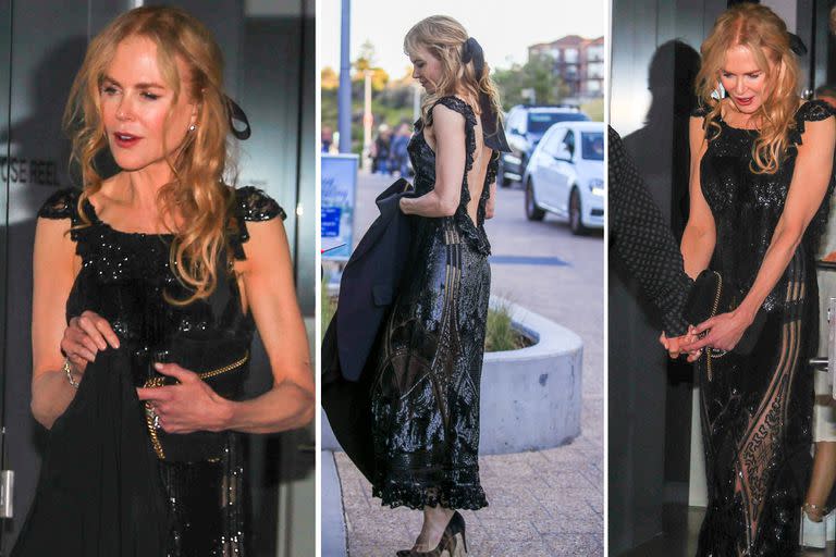 ¡Reina del estilo! La recién nombrada editora de Vogue Australia, Christine Centenera, sale con estilo con un elegante conjunto negro de diseñador, completo con zapatos Mary Jane con plataforma de Bottega Veneta, valorados en más de $ 2000, cuando se dirige a una velada de moda en el restaurante Icebergs en Bondi... con algunos invitados muy a la moda. ! Christine estuvo acompañada por su novio, el actor y cineasta australiano Joel Egerton, quien mostró su lado caballeresco al abrirle la puerta del automóvil a su elegante pareja. Nicole Kidman y su esposo Keith Urban llegaron al evento en una limusina, y se vio a Nicole llegando con un glamoroso vestido de espalda escotada con lentejuelas, cubierto con la chaqueta del traje de su esposo.