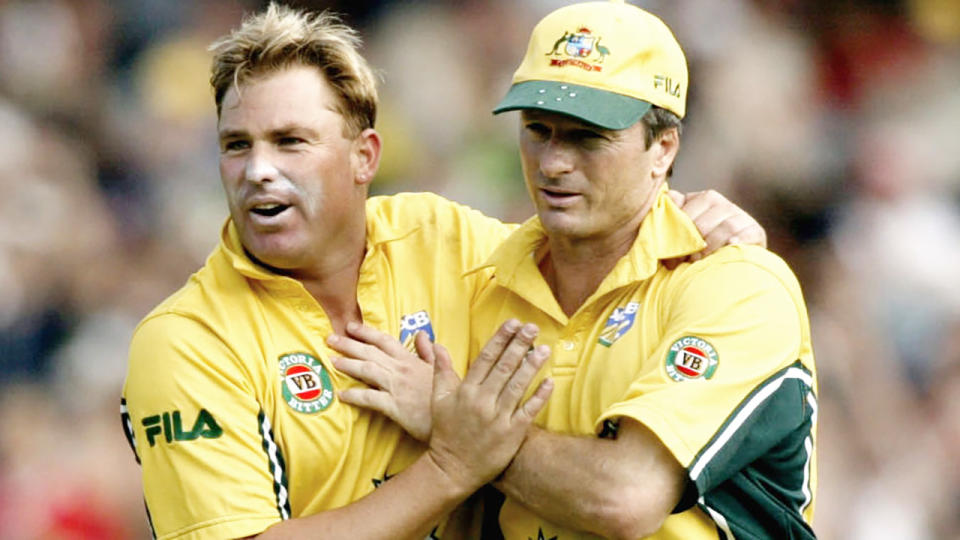 Shane Warne and Steve Waugh, pictured here in action during a one-day international at the MCG.