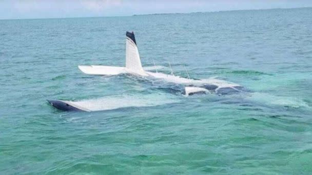 PHOTO: A single-engine Piper aircraft crashed into the water roughly 10 miles north of Andros, Bahamas. (ABC News)