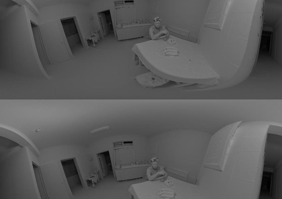 《白屋》透過3D光達掃描，探索建築空間與身體感知。 （ 高雄市電影館提供）