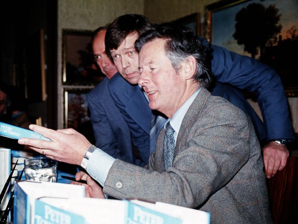 Former RAF Fighter Pilot Group Captain Peter Townsend at Selfridges, London, where he signed copies of his book 'Time and Chance' which gives details of his relationship with Princess Margaret.