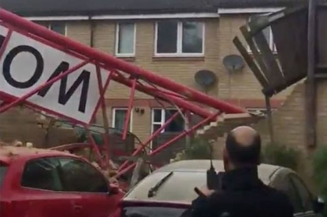 People Trapped After Crane Collapses Onto House In Bow, East London